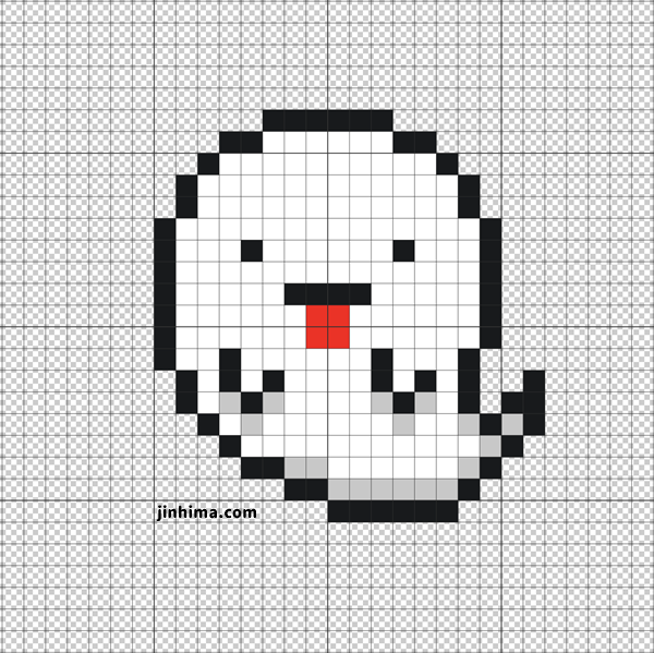 図案あり かわいいおばけの作り方 アイロンビーズ パーラービーズ用ドット絵 人生は暇つぶし