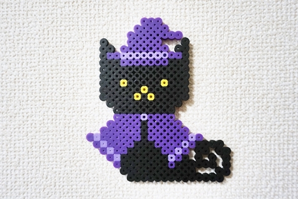 図案あり 魔法使いのネコ 魔女ねこ の作り方 アイロンビーズ パーラービーズ用ドット絵 人生は暇つぶし